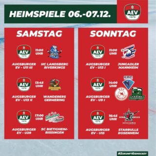 Die kommenden Heimspiele des AEV im Curt-Frenzel-Stadion. #NurDerAEV #ZukunftEishockey