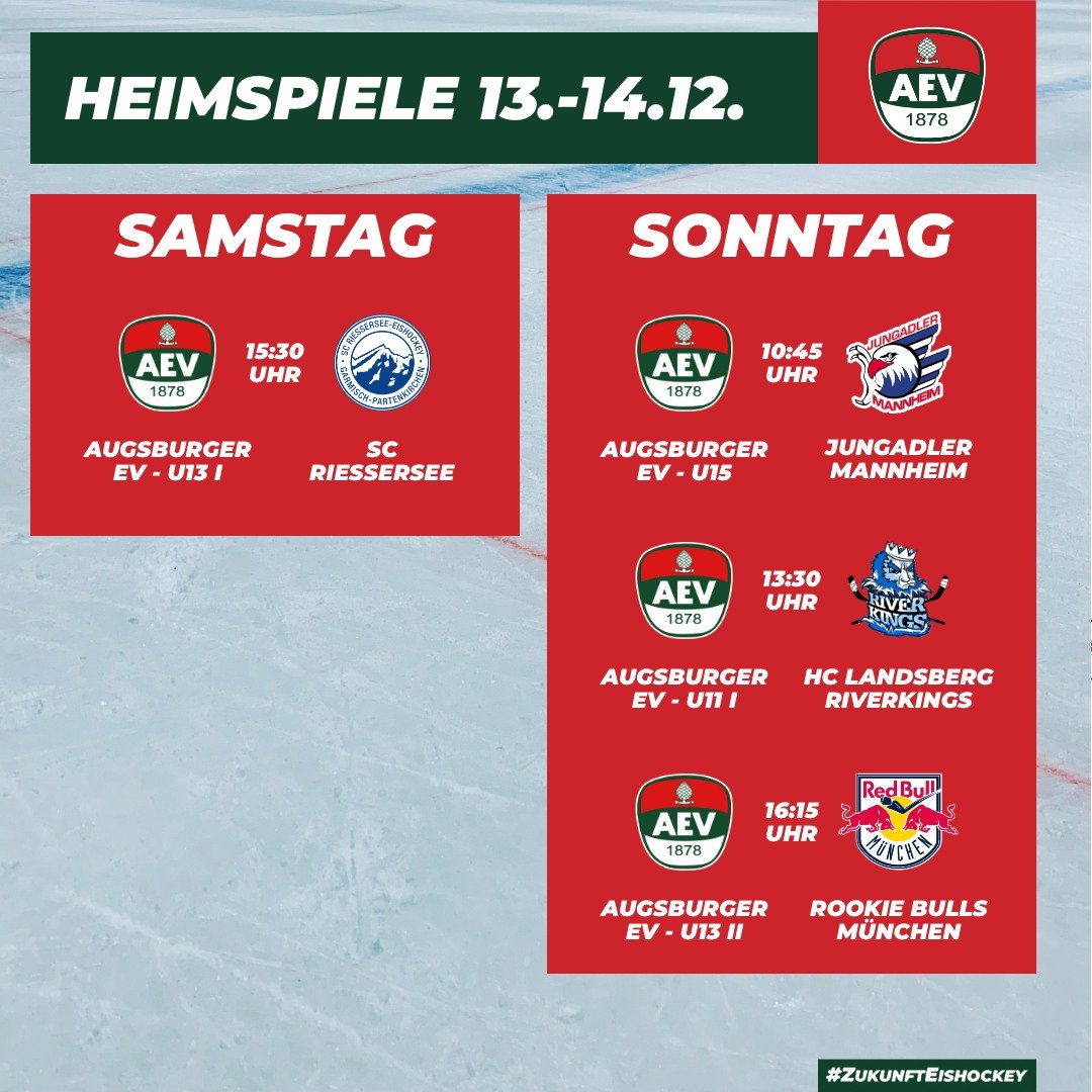 Die kommenden Heimspiele des AEV im Curt-Frenzel-Stadion. #NurDerAEV #ZukunftEishockey