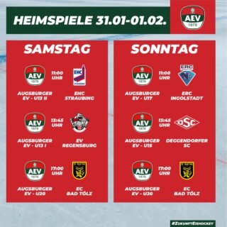 Die kommenden Heimspiele des AEV im Curt-Frenzel-Stadion. #NurDerAEV #ZukunftEishockey