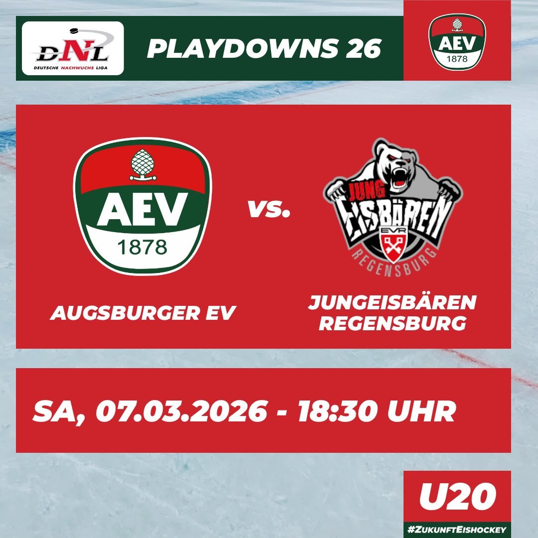 Jetzt zählt's! Unsere U20 braucht morgen um 18:30 Uhr eure Unterstützung! Zwar steht die Best of 5 Serie 2:0 für Regensburg aber die Jungs werden alles geben, um den ersten Sieg einzufahren. Wir sehen uns im Curt-Frenzel-Stadion! 

#nurderaev #zukunfteishockey