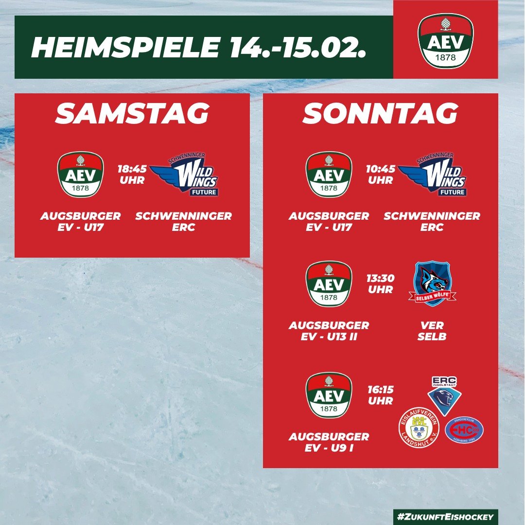 Die kommenden Heimspiele des AEV im Curt-Frenzel-Stadion. #NurDerAEV #ZukunftEishockey