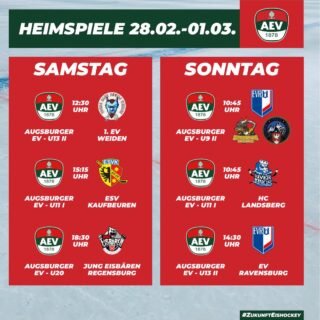Die kommenden Heimspiele des AEV im Curt-Frenzel-Stadion. #NurDerAEV #ZukunftEishockey