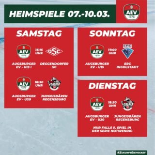 Die kommenden Heimspiele des AEV im Curt-Frenzel-Stadion. #NurDerAEV #ZukunftEishockey