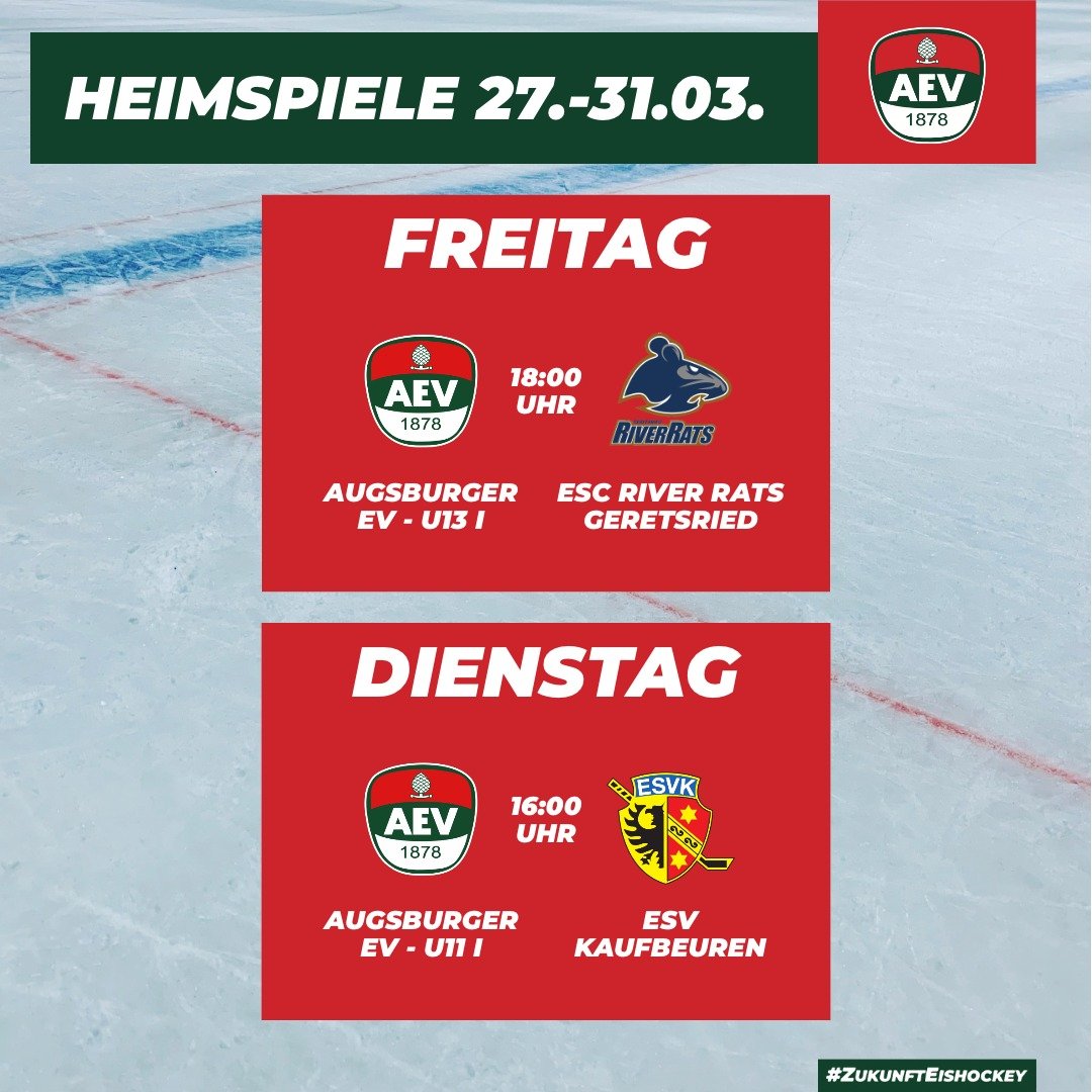Die kommenden Heimspiele des AEV im Curt-Frenzel-Stadion. #NurDerAEV #ZukunftEishockey