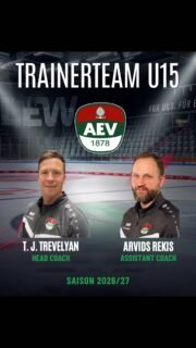 Vom Eis der DEL in die Ausbildung unserer Talente! 
T.J. Trevelyan – Publikumsliebling und langjähriger Panther‑Profi – übernimmt als Head Coach die U15 des Augsburger EV. An seiner Seite: Arvids Rekis, ehemaliger Panther‑Verteidiger und  Nachwuchs Assistant Coach, der seine Erfahrung ebenfalls in die Nachwuchsarbeit einbringt. Beide stehen für Einsatz, Leidenschaft, Disziplin und echte Führungsstärke – Werte, die sie nun an die nächste Generation weitergeben möchten. 
Wir wünschen euch viel Erfolg dabei. 🔴🟢⚪️

Alle Infos zur neuen U15‑Saison auf www.augsburger-ev.de (Link in Bio).

#ZukunftEishockey #AugsburgerJungs #Eishockey #AEV #Augsburg @aevpanther
