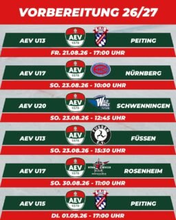 Die kommenden Vorbereitungsspiele des AEV im Curt-Frenzel-Stadion. #NurDerAEV #ZukunftEishockey