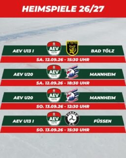 Die kommenden Heimspiele des AEV im Curt-Frenzel-Stadion. #NurDerAEV #ZukunftEishockey