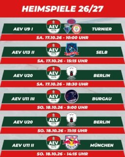 Die kommenden Heim- und Auswärtsspiele des AEV. #NurDerAEV #ZukunftEishockey