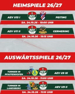 Die kommenden Heim- und Auswärtsspiele des AEV. #NurDerAEV #ZukunftEishockey