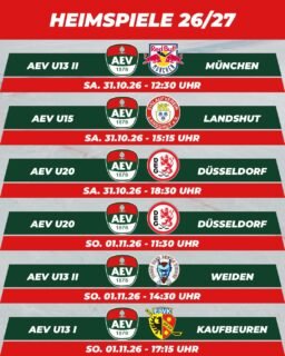 Die kommenden Heim- und Auswärtsspiele des AEV. #NurDerAEV #ZukunftEishockey