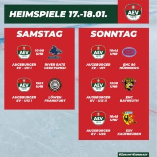 Die kommenden Heimspiele des AEV im Curt-Frenzel-Stadion. #NurDerAEV #ZukunftEishockey